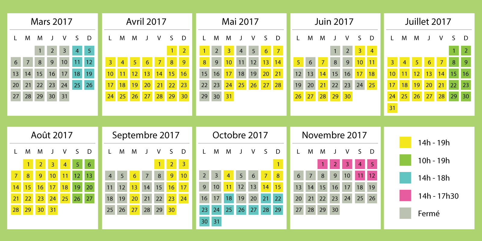 calendrier 2017 parc grimpobranches orient